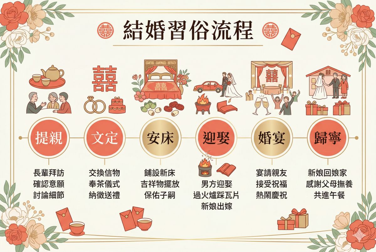 台灣結婚習俗流程圖