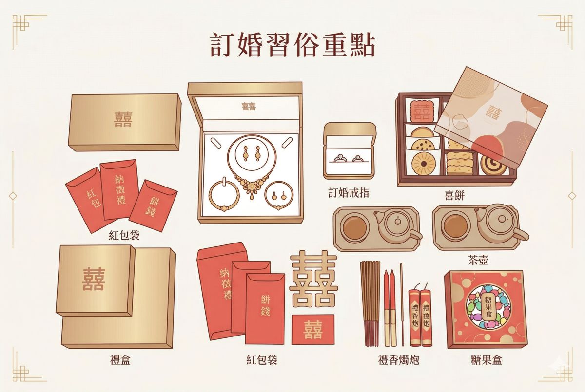 訂婚習俗用品流程重點介紹圖