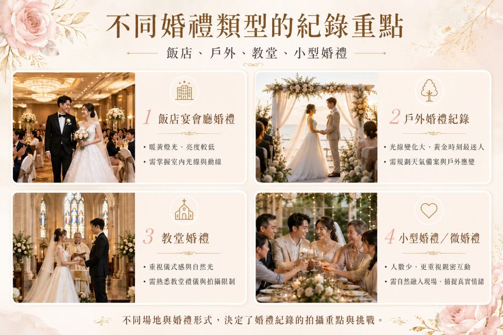 常見婚禮類型的紀錄重點_飯店、戶外、教堂、小型婚禮
