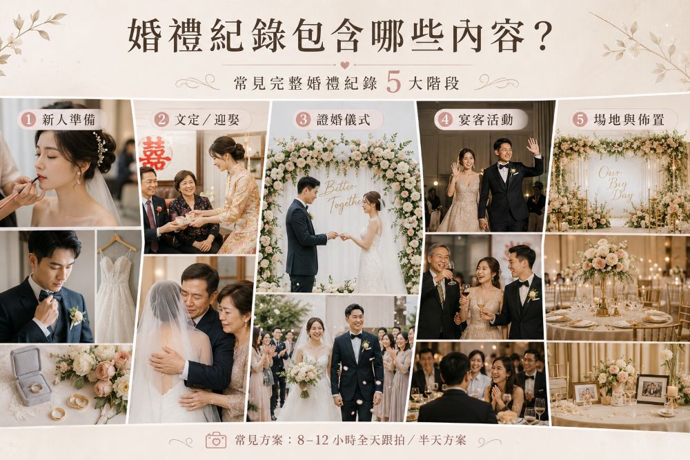 5大婚禮紀錄包含項目